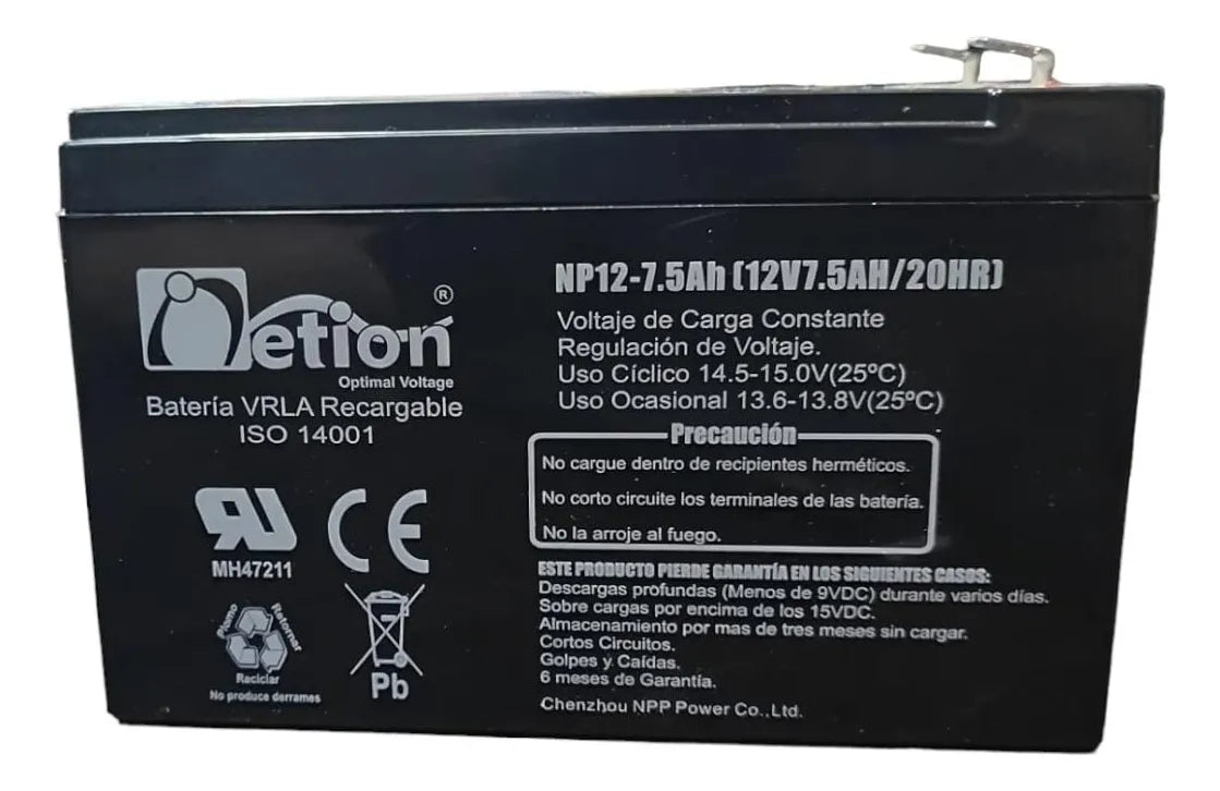Bateria VRLA Netion 12V 7.5 A