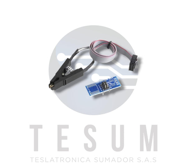 Programmatore CH341A USB Per EEPROM E Flash BIOS (serie 24/25) – Con Clip Test E Adattatore SOP-8