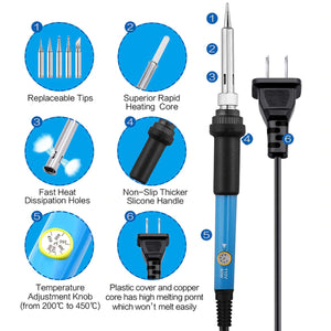 Cautin Con control de Temperatura Ajustable 60W - 110V