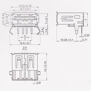 Conector USB hembra tipo A - Inserción