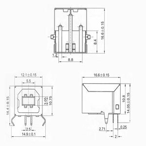 Conector USB hembra tipo B - inserción