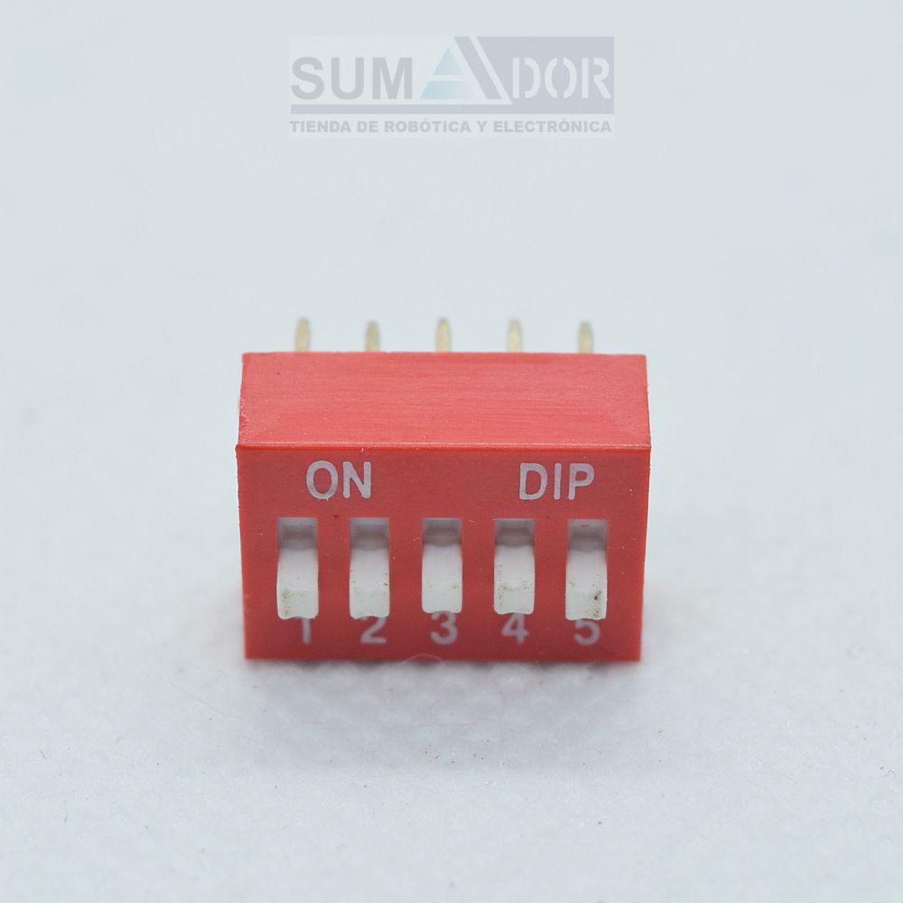 Interruptor DIP switch de color rojo