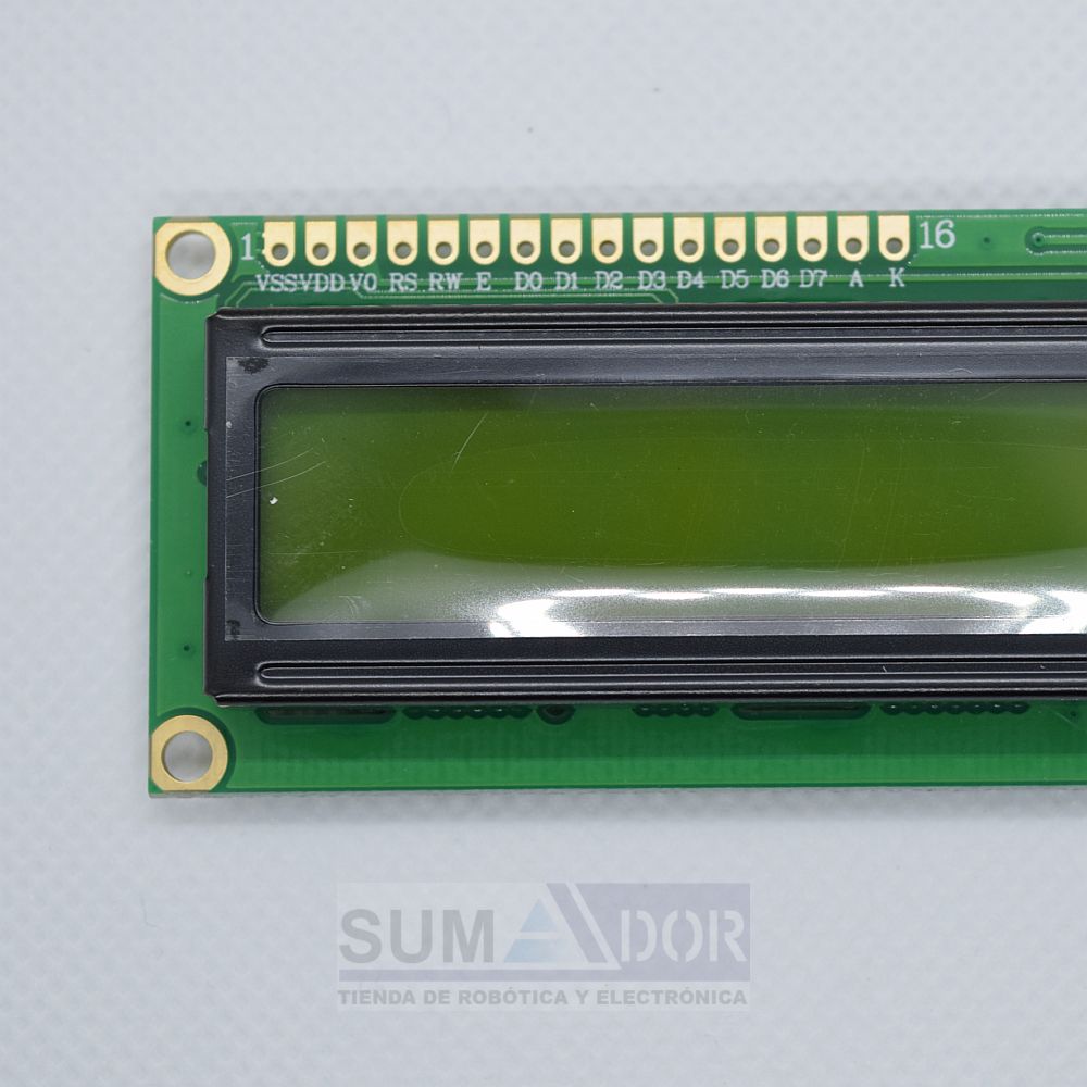 Display LCD 2x16 monocromático verde