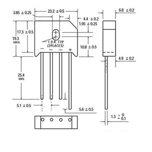 Puente rectificador de 8A - 1000V GBU810