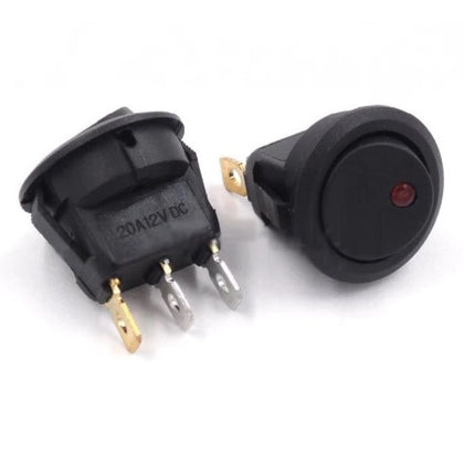 Suiche circular tipo balancín de 2 contactos con luz 23mm