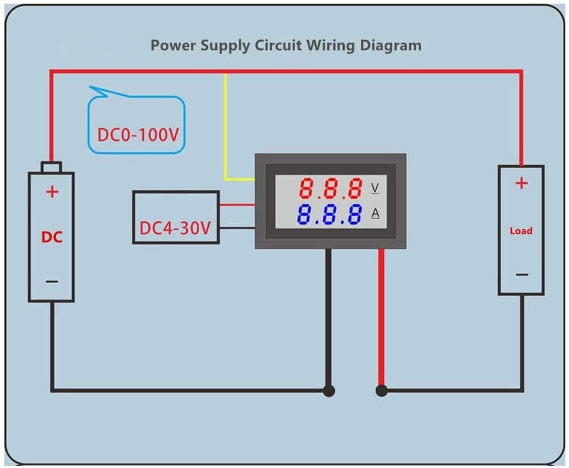 Voltímetro/amperímetro digital DC 100V 10A