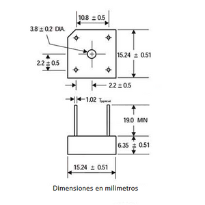 Puente rectificador de 6A KBPC610